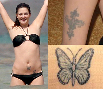 Drew Blyth Barrymore  Tattoo On Under Navel